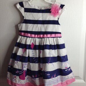 Cherokee "3T" Madeline Dress, Pink/Blue Crinoline, Cotton; Cute Girlhoodcore